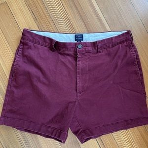 Burgundy J. Crew shorts- 5” inseam, 33” waist